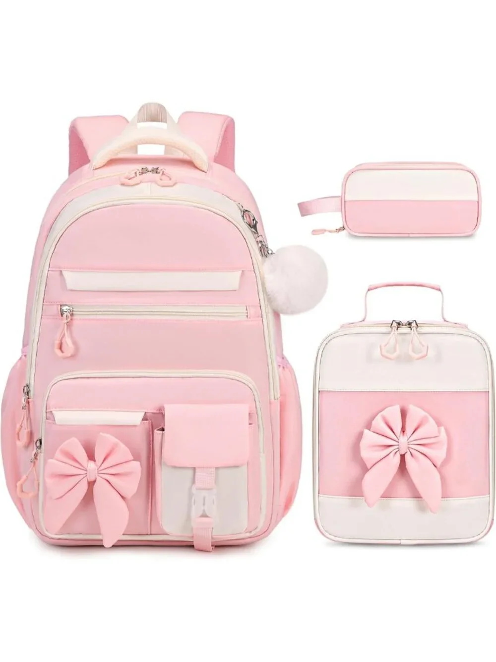 Cute Girls Backpack Set with Lunch Bag & Pencil Case - Stylish School Bag for